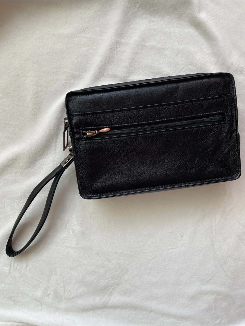 Rare New Vintage Maruem Japan Men's Leather Wristlet Carry All Bag Pouch Wallet